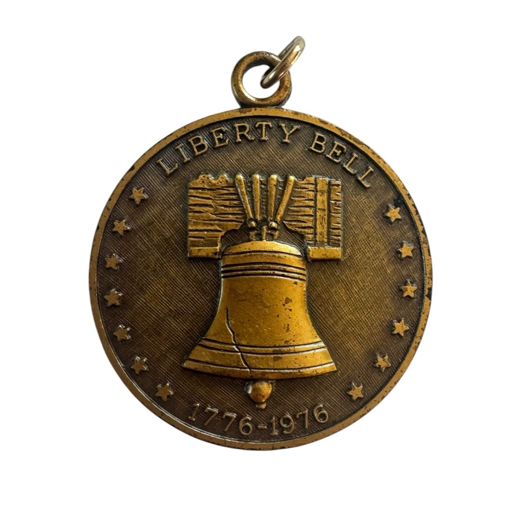 Vintage 1976 Commemorative Mint Bicentennial Bronze Medal Liberty Bell Pendant